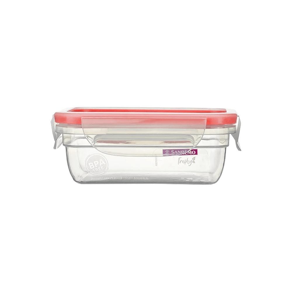 Pote Retangular de Plástico Sanremo 330ml, com Trava Rosa - SR1763/33 em Oferta na Shopee
