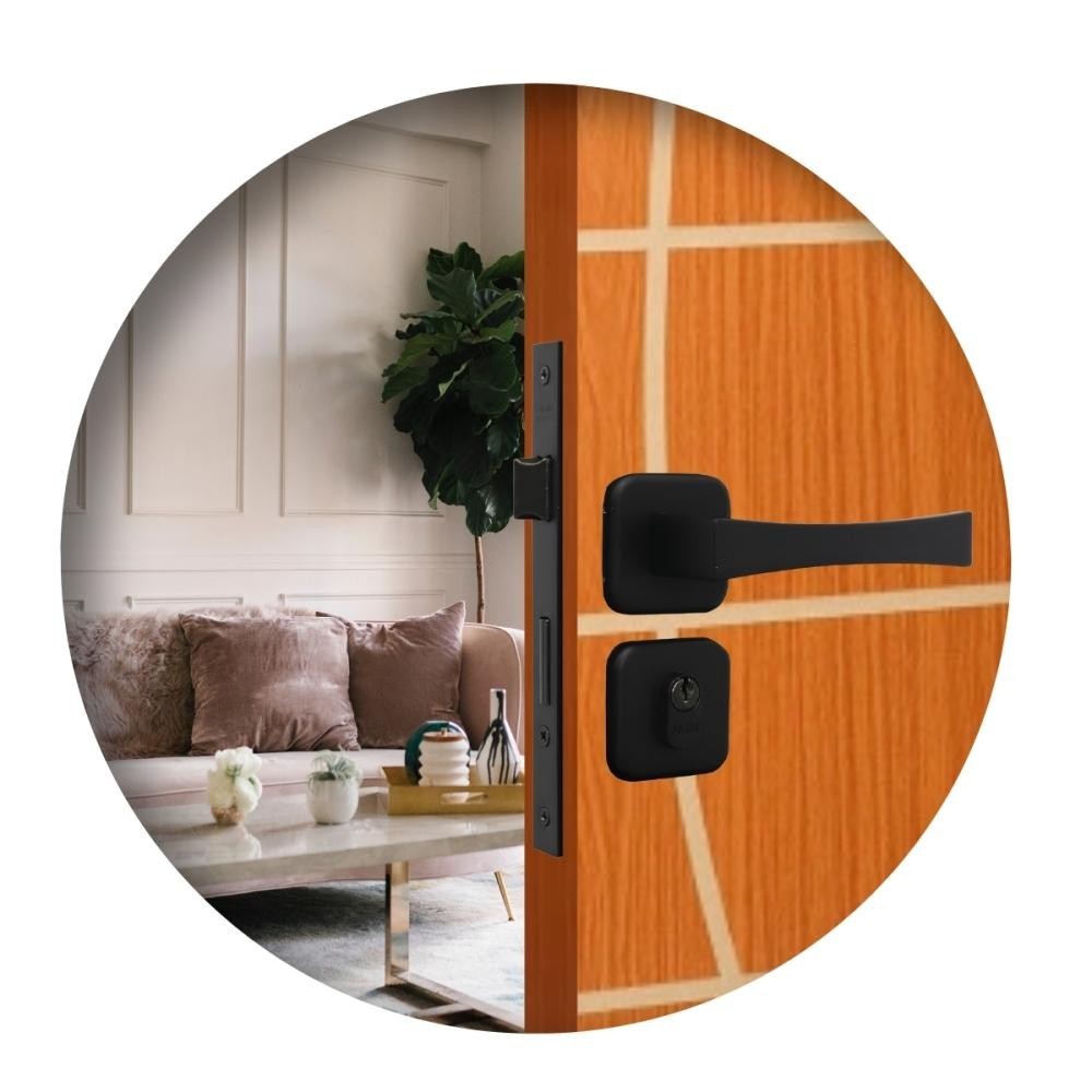 Fechadura Externa Roseta Paris Preto Fosco MGM 40mm em Oferta na Shopee