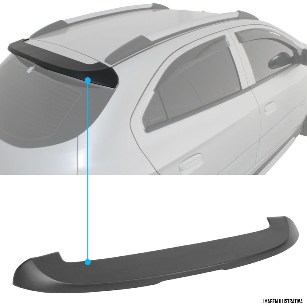 Aerofólio TG Poli Onix Hatch 2012 à 2019 Sem LED Preto