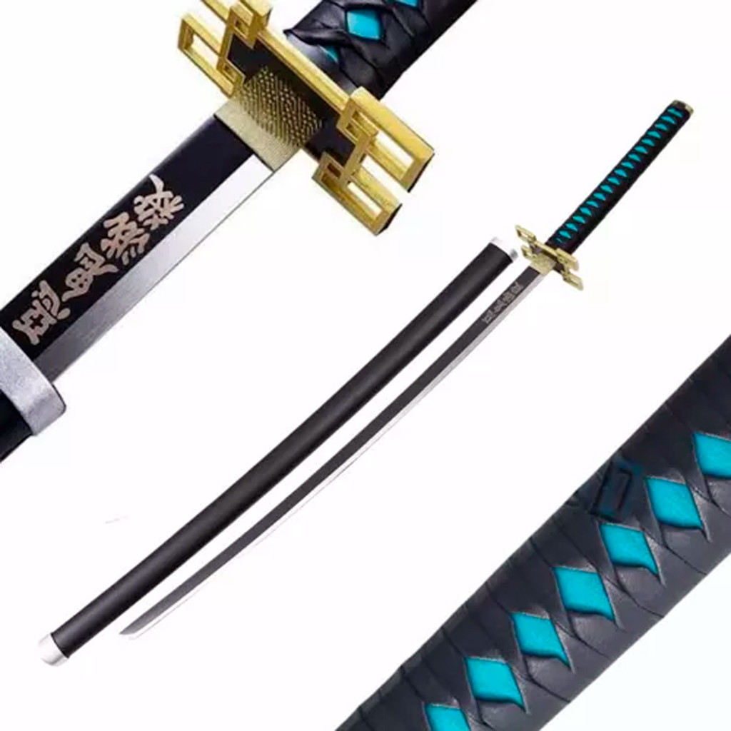 Espada Demon Slayer Kimetsu No Yaiba Katana Muichiro Tokito Lamina de Bambu Cosplay Decoração