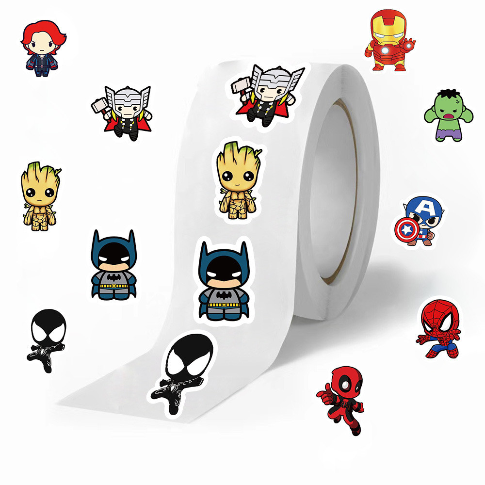 500 Peças Decalques De Rolo De Adesivos Da Marvel Para Scrapbooking De Diário , Selos De Envelope E Artesanato DIY Kawai