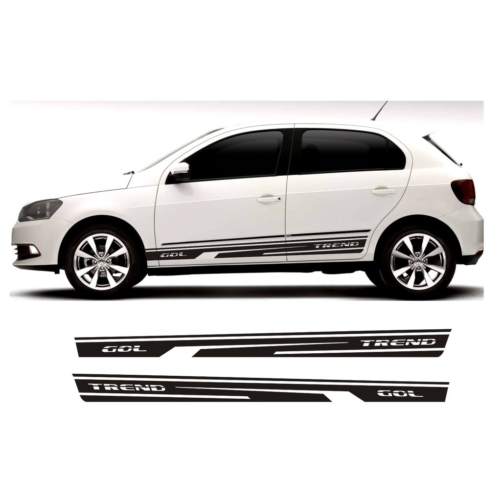 Adesivo Lateral Para VW Gol e Voyage Trend VGT 2 e 4 Portas Faixa Colante Fita Adesiva Tuning
