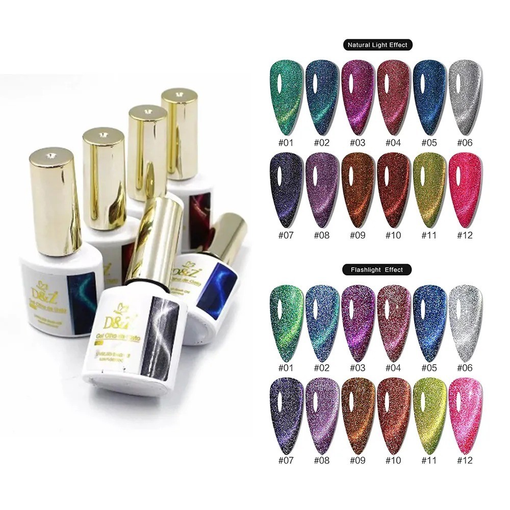 Kit Esmaltes Olho de Gato Uv/Led - D&Z - 10ml