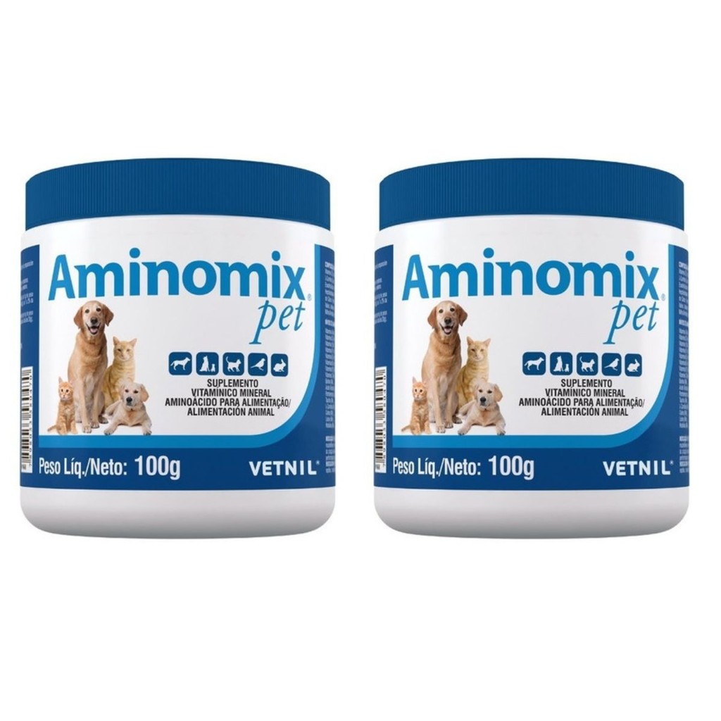 02 Aminomix Pet Mini 100g Suplemento Cães E Gatos Vetnil em Oferta na Shopee