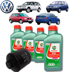 KIT CASTROL GTX ANTIBORRA 25W60 4 LITROS+ FILTRO ( VOLKSWAGEN)
