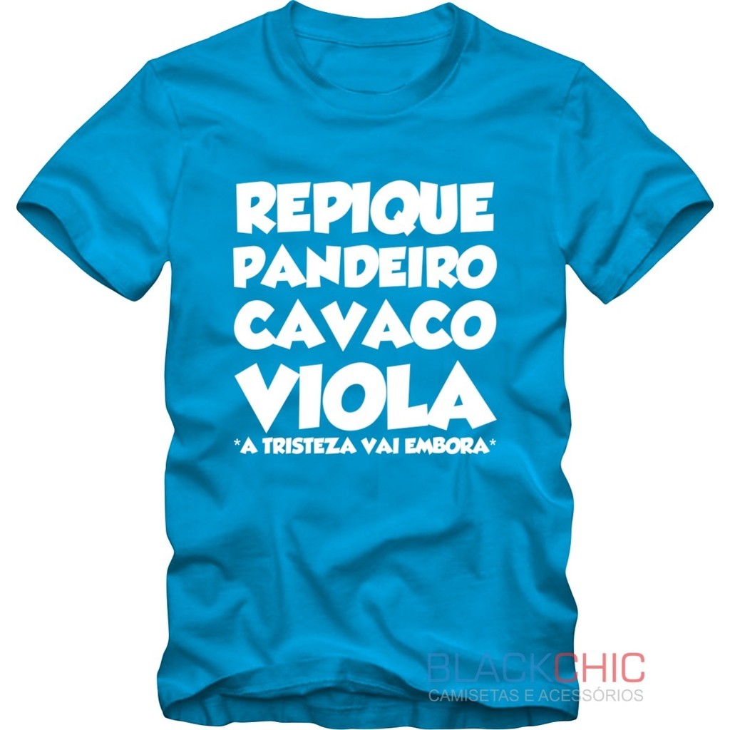 Camiseta Masculina Samba  Estampa Repique Pandeiro Algodão Manga Curta Casual Confortável G1 G2 G3