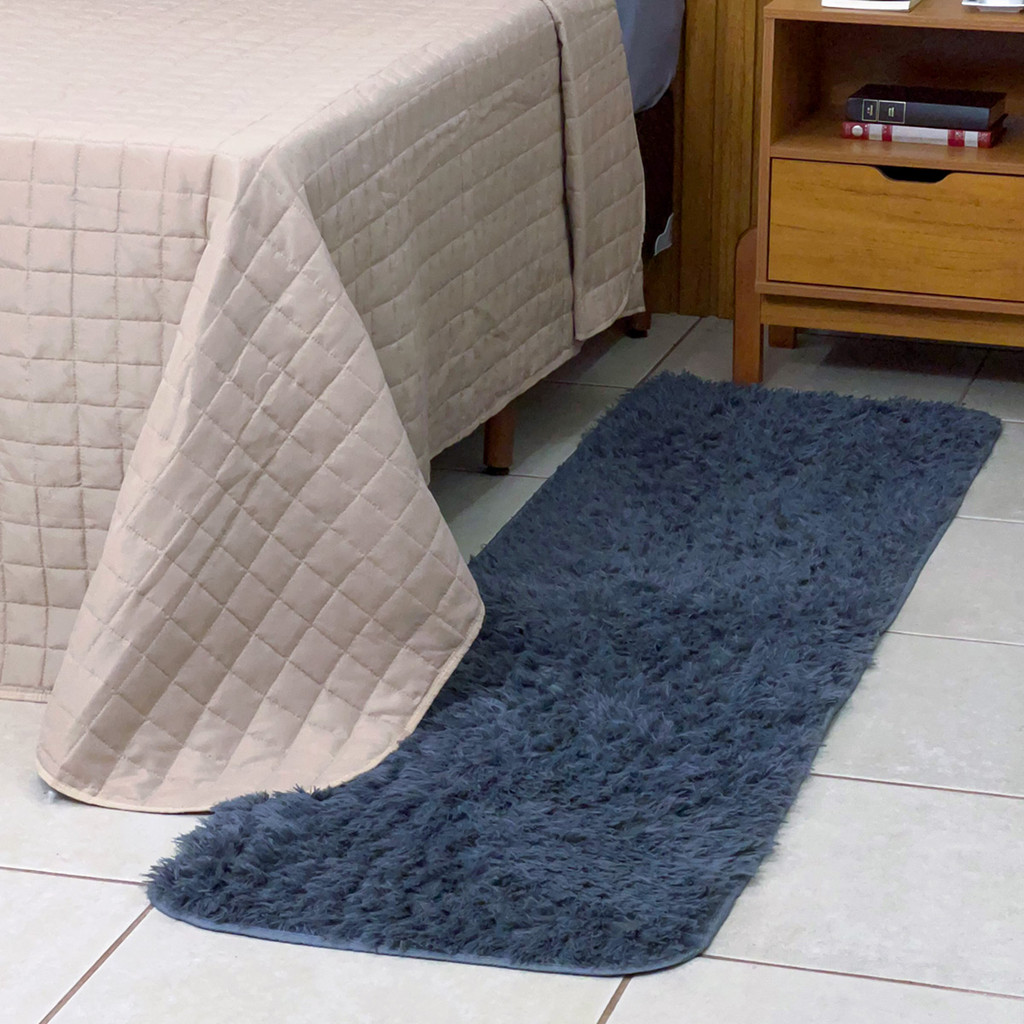 Kit 2 Passadeiras 2m Tapete Peludo Beira de Cama Sofá Aparador