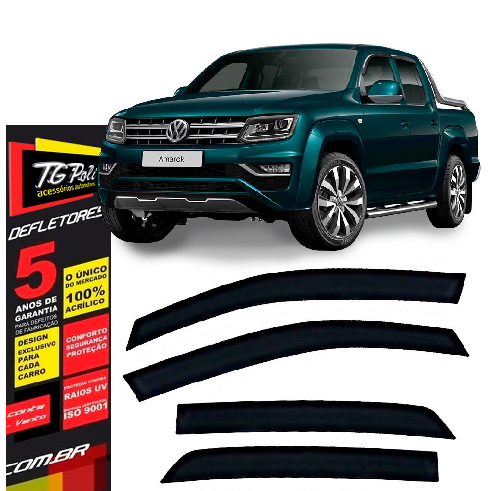Calha de Chuva Volkswagen Amarok 2010 a 2025 TG Poli Defletor 4 portas Protetor Janelas Fumê em Oferta na Shopee