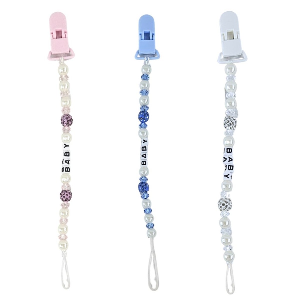 Prendedor de Chupeta Pérola Com Trava Sem BPA - Castela em Oferta na Shopee