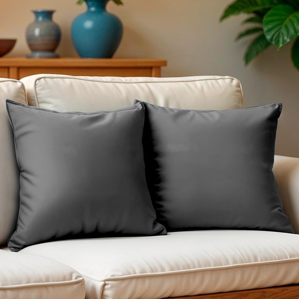 Kit 2 Capas de Almofadas Velusoft Cinza 45x45cm Cama inBox em Oferta na Shopee