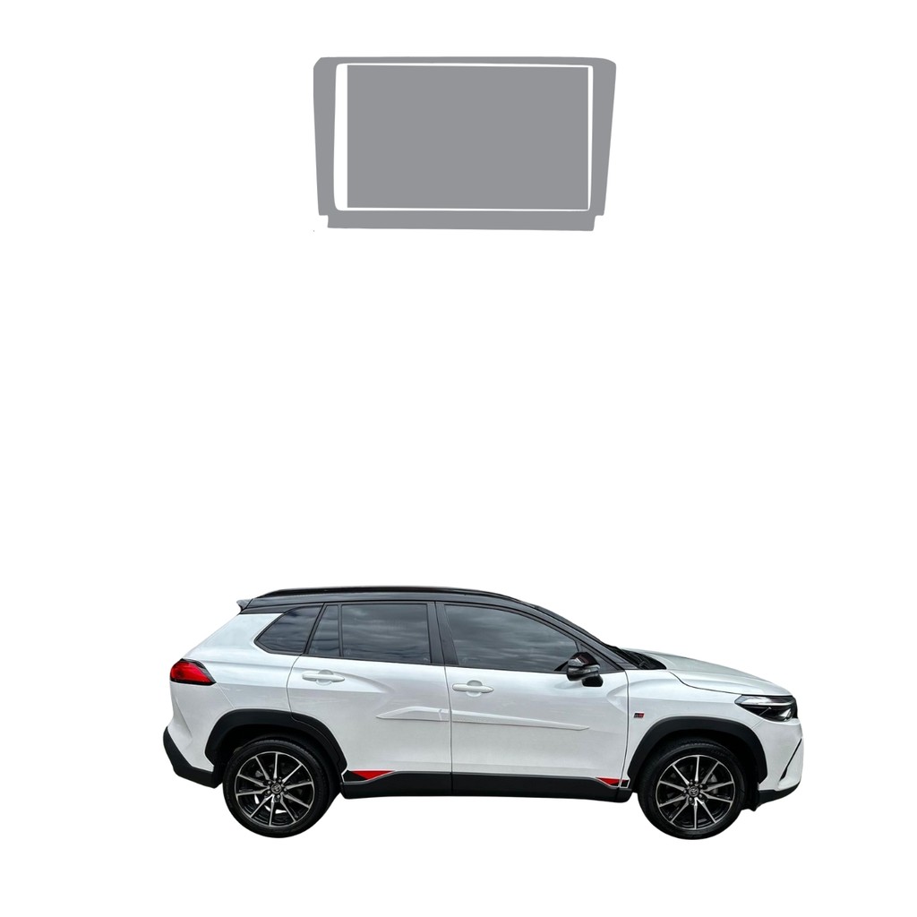 Película PPF Proteção Kit Multimídia Toyota Corolla Cross XRX Hybrid 2024 Transparente TPU Anti Risco