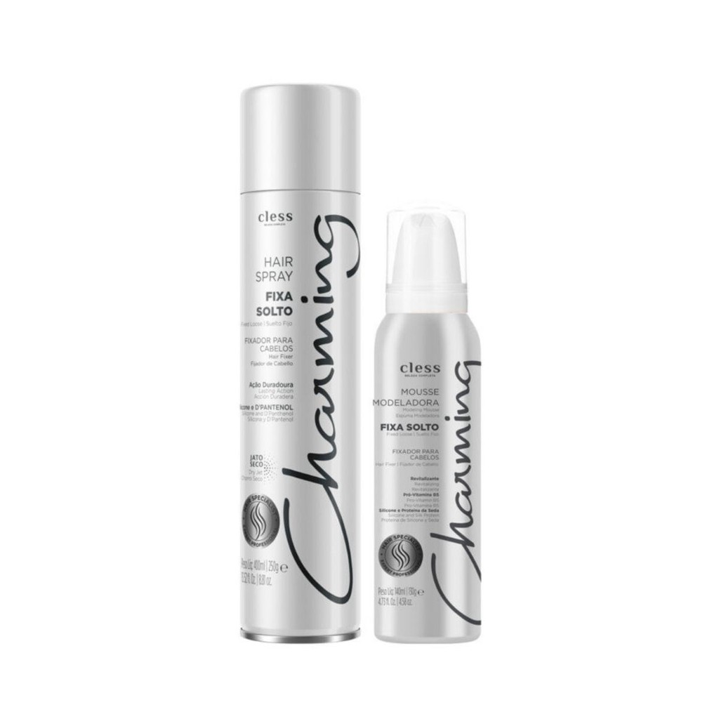 Kit Charming Normal Fixa Solto 2pc (Spray 400ml + Mousse 140ml) em Oferta na Shopee