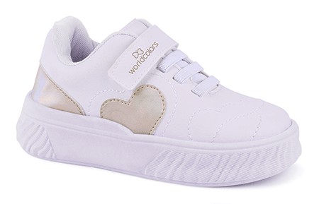 Tênis Infantil Feminino Worldcolors Mini Fun - Branco - Baby & Kids Fashion