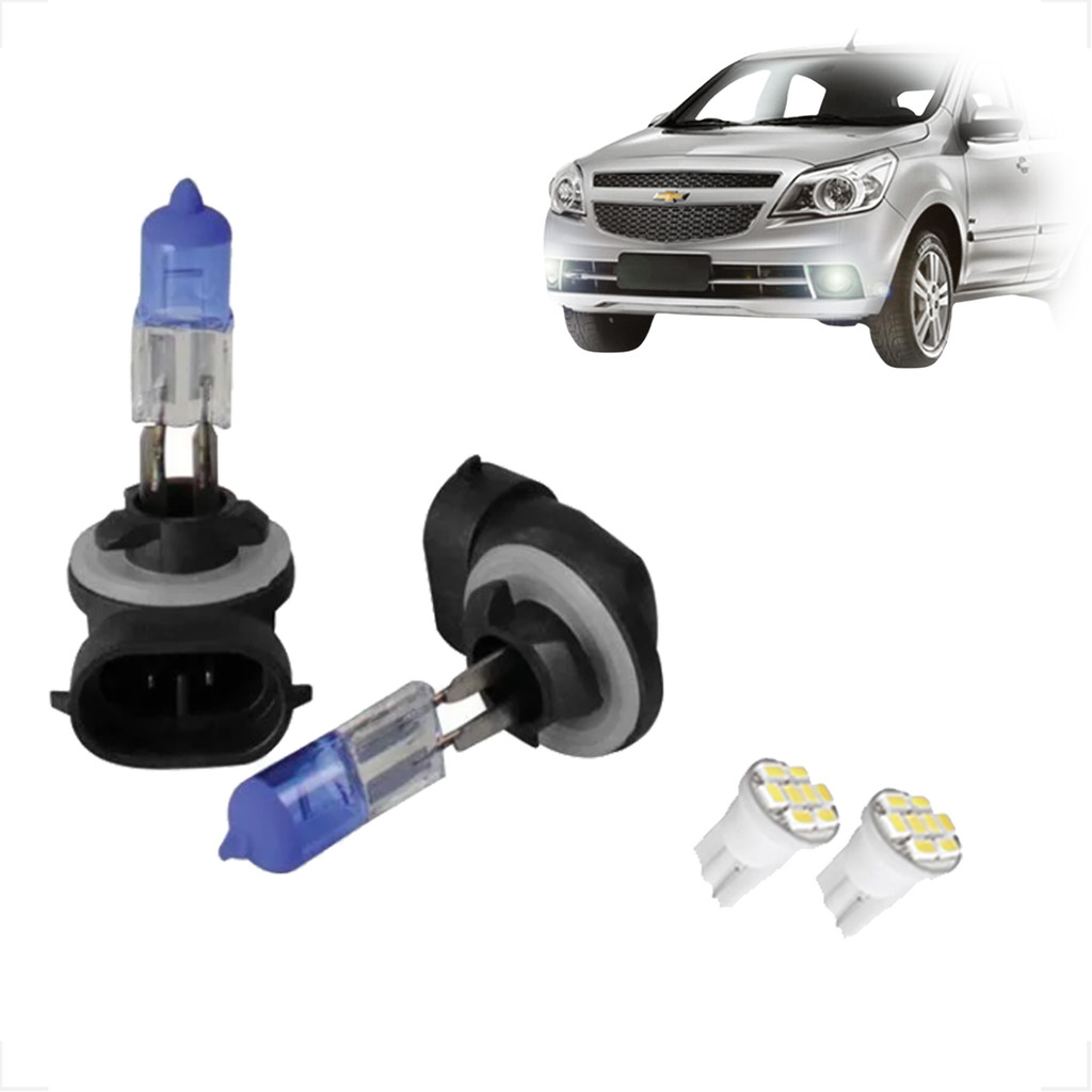 Kit de Lâmpadas Halógena Super Branca H27 Farol Milha Agile 2012 2013 2014