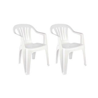 Kit 2 Cadeiras Plásticas Branca Mor P/Bar Lanchonete Jardim Igreja em Oferta na Shopee