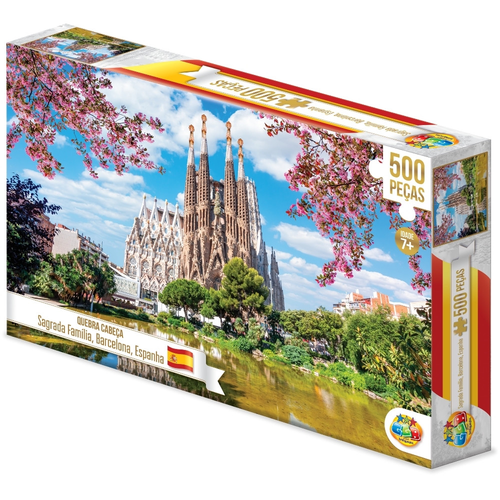 QUEBRA CABEÇA SAGRADA FAMÍLIA 500 PEÇAS GGB BRINQUEDO PUZZLE TURÍSTICO BARCELONA BASÍLICA IGREJA ESP