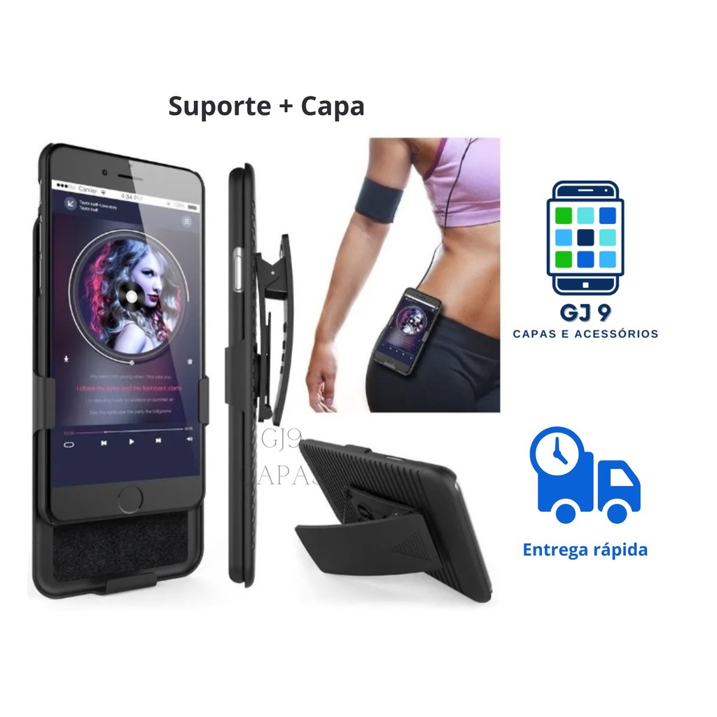 Samsung A22 4G A32 A80 A12 J4 A51 A13 4G A03 J2 Pro (J2 Core) Capa + Suporte de Cintura Belt Clip
