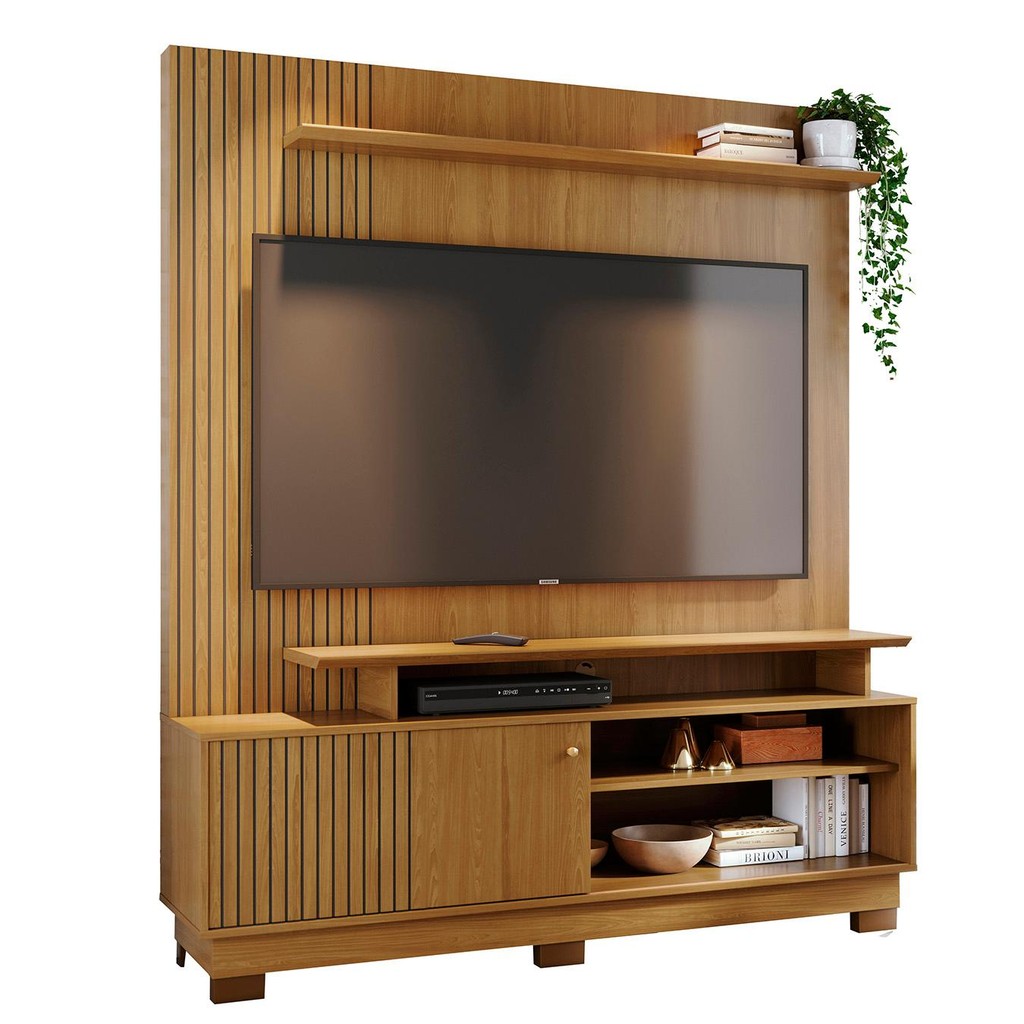 Estante Painel Para TV 75 Pol 160cm Anny Z10 Cumaru - Mpozenato em Oferta na Shopee