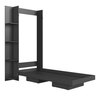 Cama Articulada Solteiro Vertical com 4 Prateleiras e 2 Nichos CV1085 80cm Grafite - Art In Móveis em Oferta na Shopee