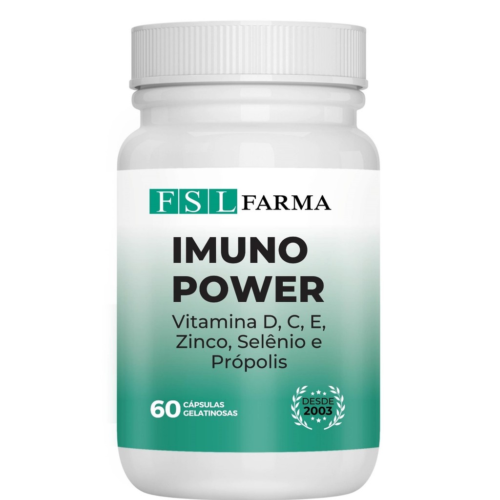 Imuno Power (Vitaminas D C E Zinco Selênio e Própolis) 60 Cápsulas - TC