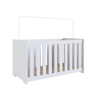 Berço Infantil Simples 133cm com Regulagem de Altura e Grade MDF Branco em Oferta na Shopee