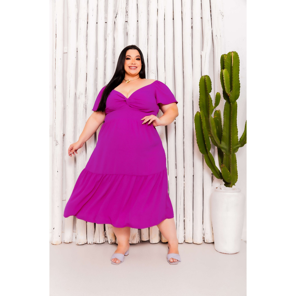 Vestido Alice Midi Casual Elegante de Manga Curta Ombro a Ombro para Mulheres