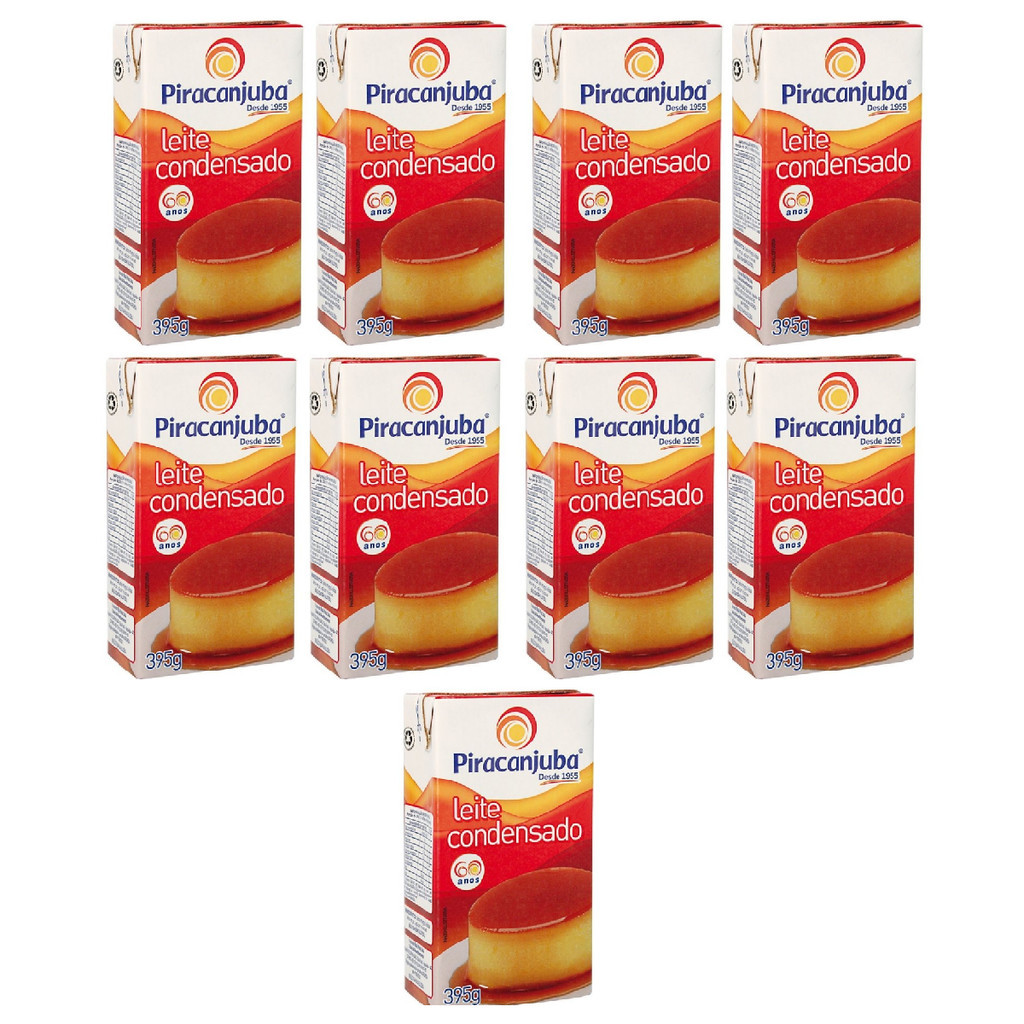 KIT 9 LEITE CONDENSADO PIRACANJUBA 395GR TP
