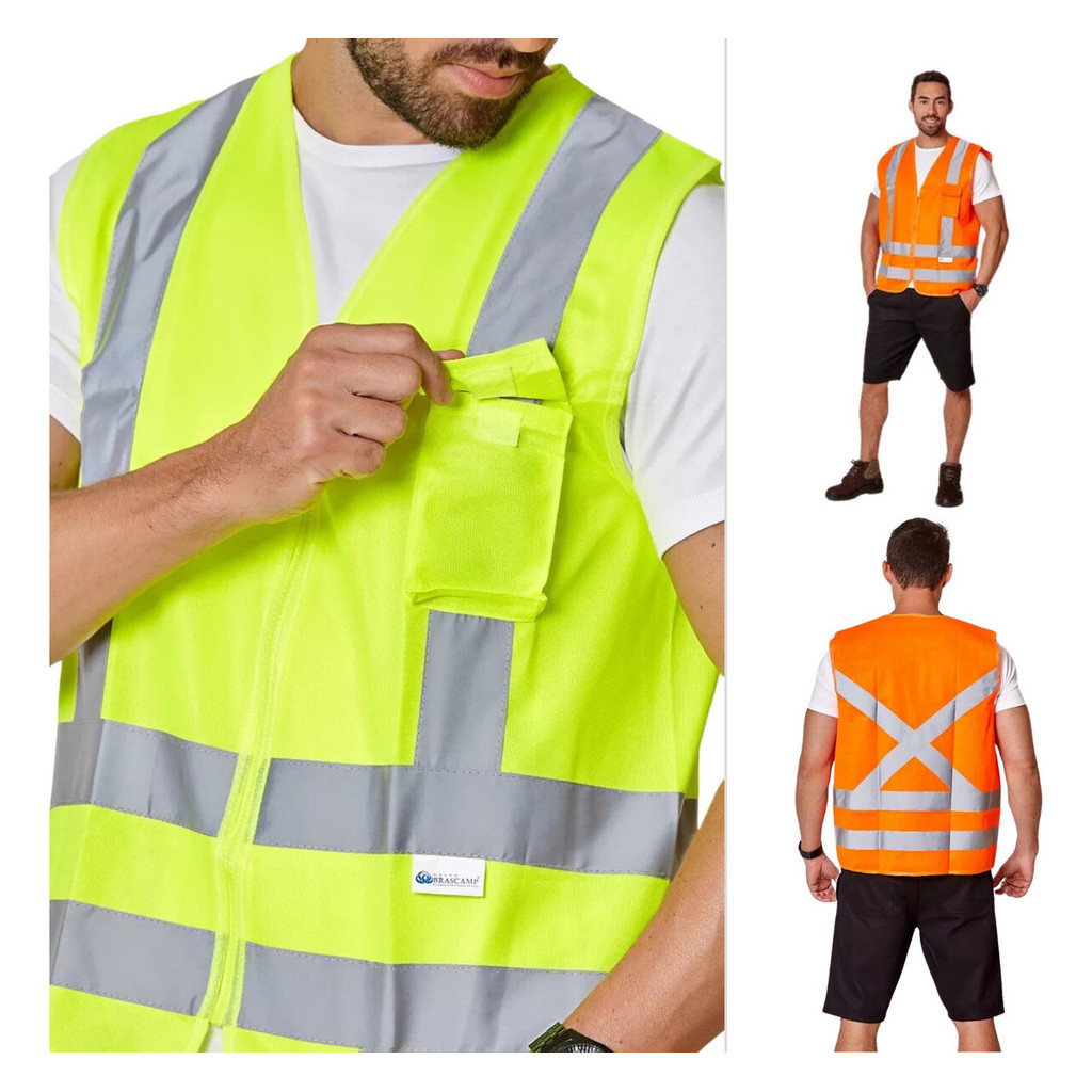 Colete Refletivo Segurança Sinalização Obra Transito Blusão Colete Refletivo Segurança Sinalização Obra Transito Blusão