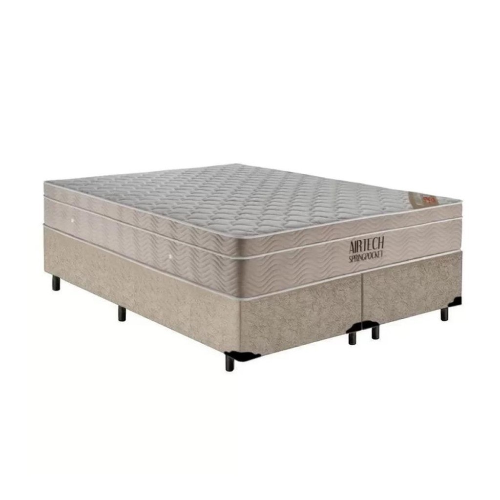 Cama Box com Colchão de Molas Ensacadas Ortobom Airtech Queen 158cm em Oferta na Shopee