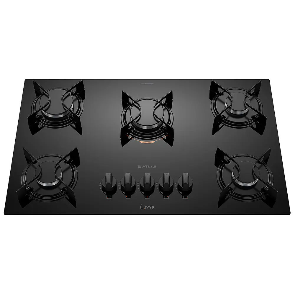 Cooktop U Top 5 Bocas com Mesa de Vidro Atlas em Oferta na Shopee