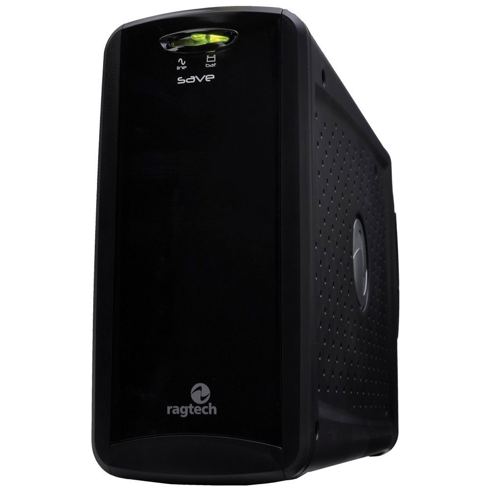 Nobreak Ragtech Save Home 600VA Entrada Trivolt Onda 6 Tomadas Preto STD-TI 20NSH4125 Saída 115V
