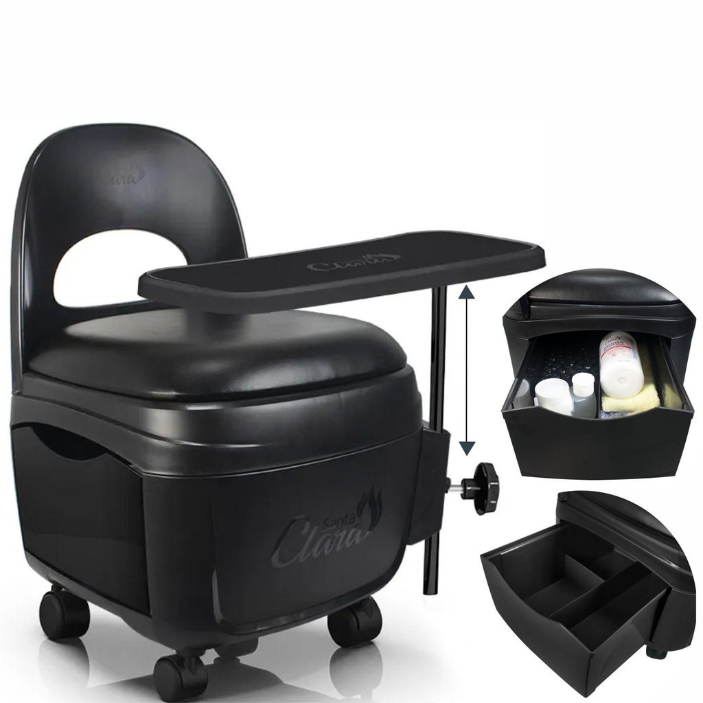 Cirandinha Cadeira Preta Diva Para Manicure Pedicure - Beauty