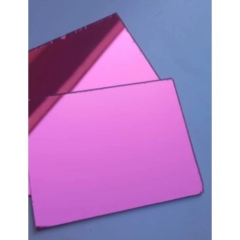 Placa Acrilico Espelhado Rosa  50X50 cm 2 mm De Espessura