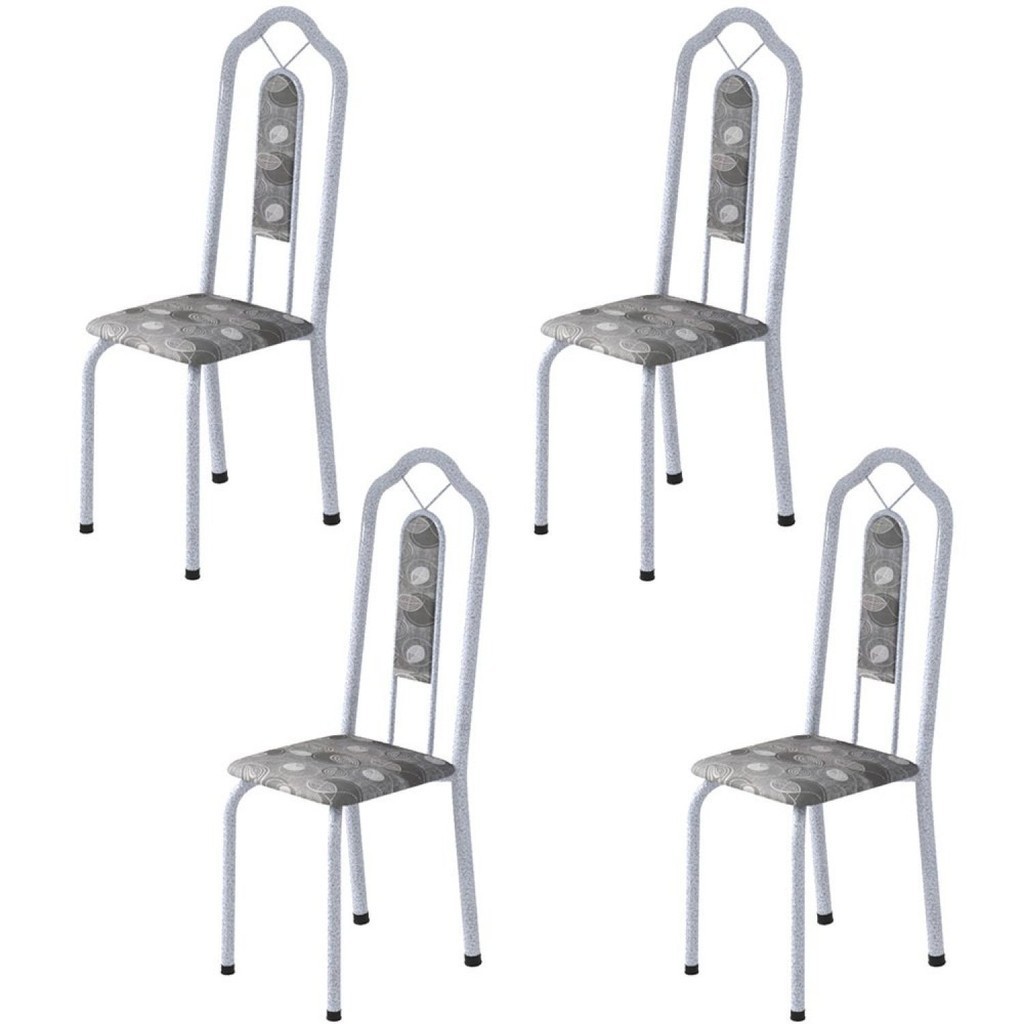 Kit 4 Cadeiras Tubular Bianca  Martelado Pérola/Paraopeba em Oferta na Shopee