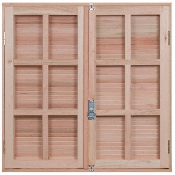Janela de Madeira Veneziana 120x120cm com Caixilho 12cm Ewk 150 Rondosul 120cm x 120cm