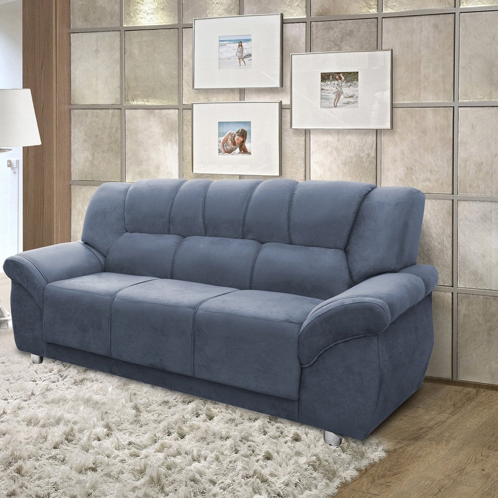 Sofá 3 Lugares 184cm Cordoba  Cinza - Home & Living