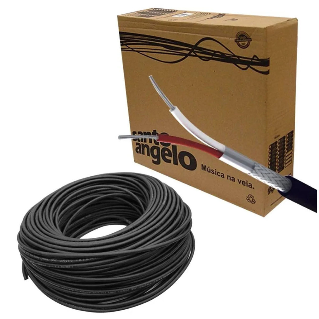 Cabo Microfone Santo Angelo X30 Balanceado Rolo 20 Metros em Oferta na Shopee