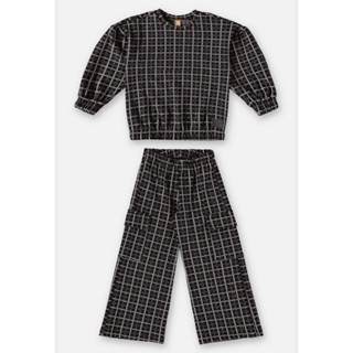 Conjunto Blusão e Calça em Jacquard Xadrez Infantil Menina Up Baby em Oferta na Shopee