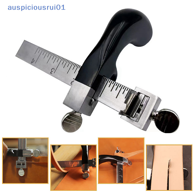 [Auspiciosorui01] Medidor De Corte De Cinto De Couro Para Desenho Ferramenta De Tira Diy Ferramentas Manual Com 2 Lâmina em Oferta na Shopee