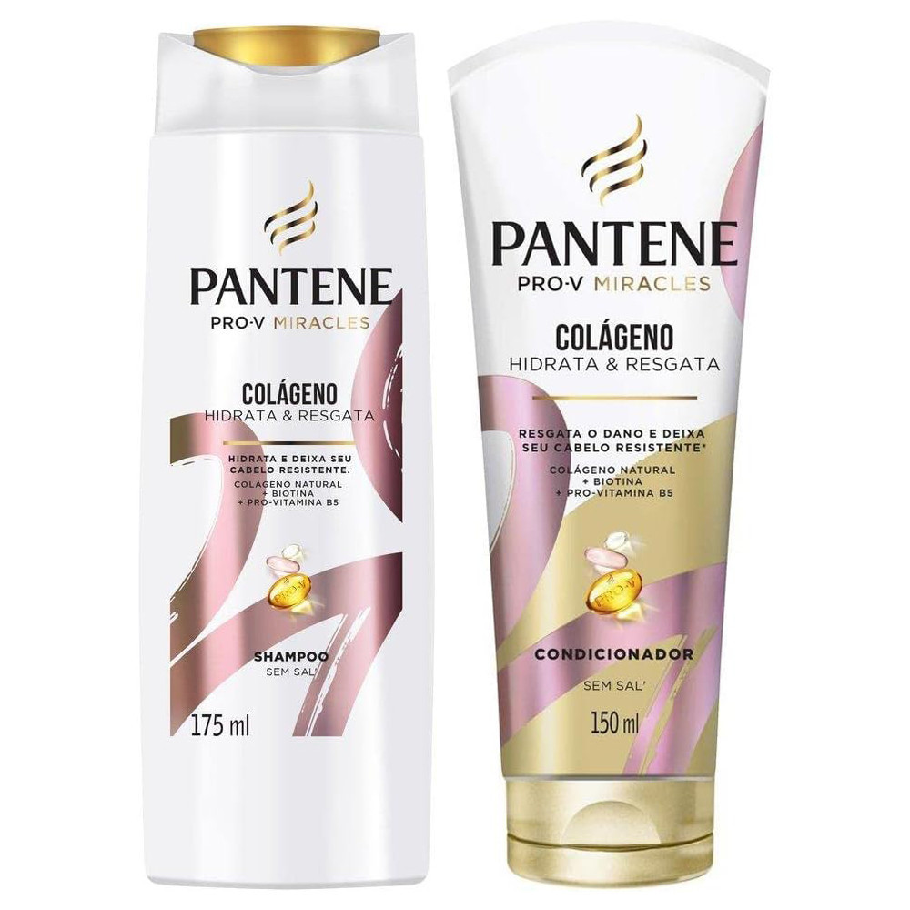 KIT PANTENE COLÁGENO HIDRATA E RESGATA SH 175ml + COND 150ml em Oferta na Shopee