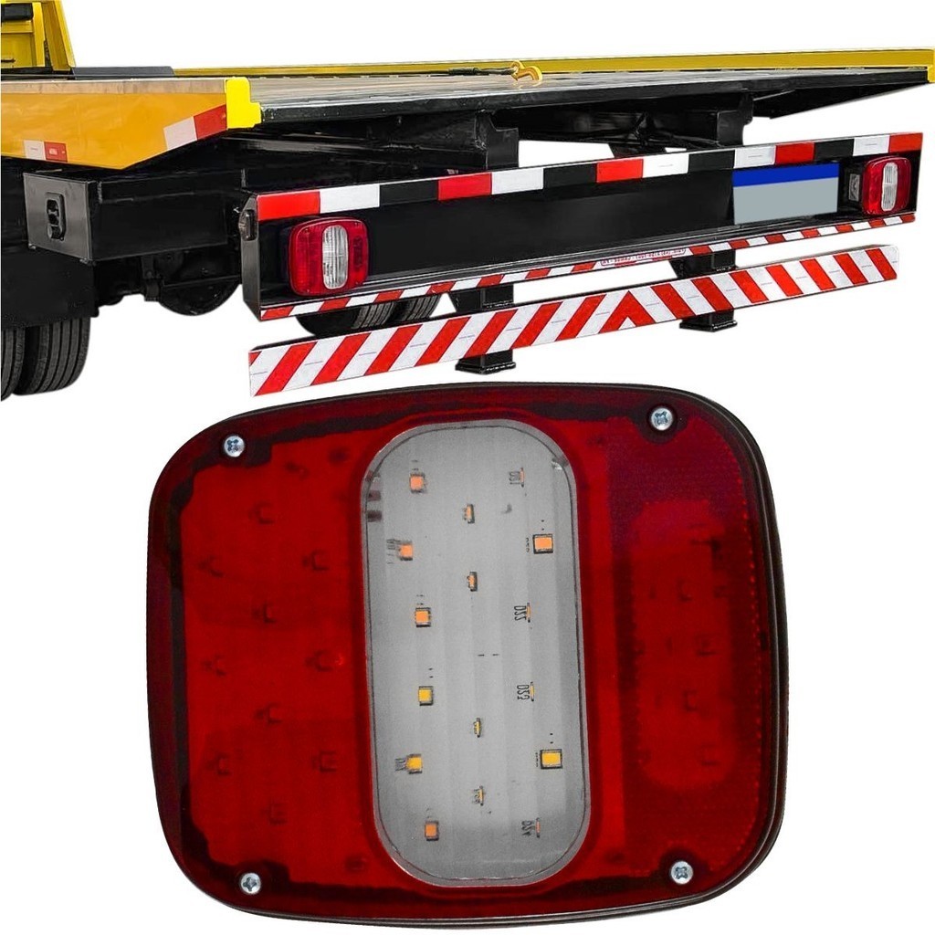 Lanterna Pisca Traseira Marmita LED Universal Caminhão VW Ford Troller 12V 24V