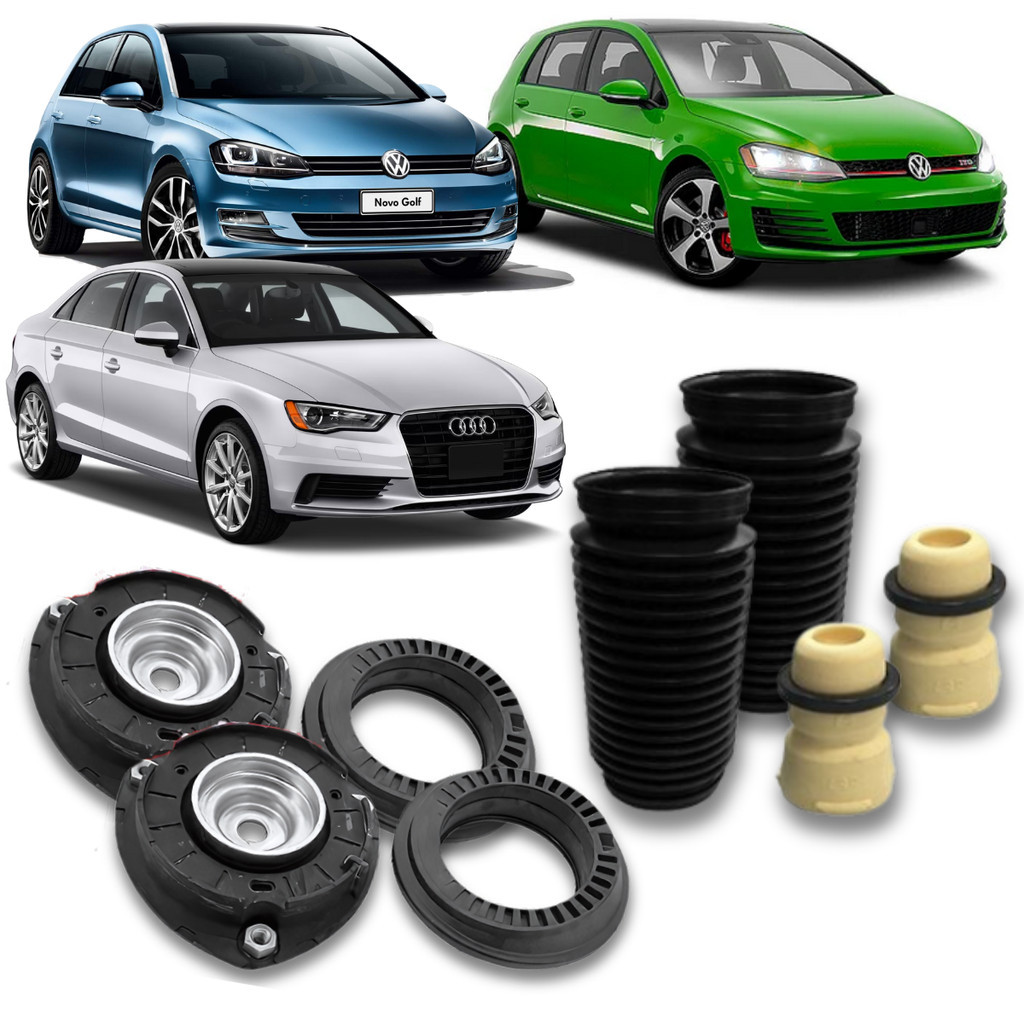KIT COXIM COM ROLAMENTO BATENTE E COIFA DO AMORTECEDOR DIANTEIRO GOLF 1.4 2.0 AUDI A3 2014 2015 2016 2017 2018 2019 2020