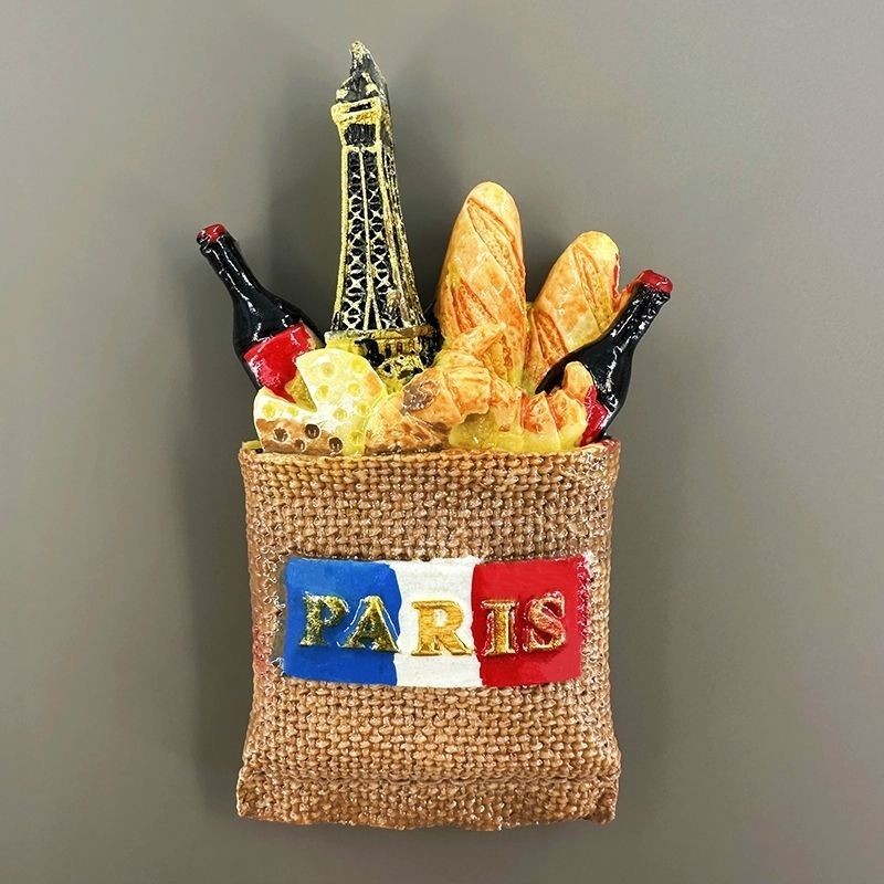 5.19 French Paris Creative Characteristic Humanistic Tourist Souvenirs Artesanato em Resina Artesanal Decoração Artesanato em Resina Adesivos Magnéticos Adesivos Frigoríficos