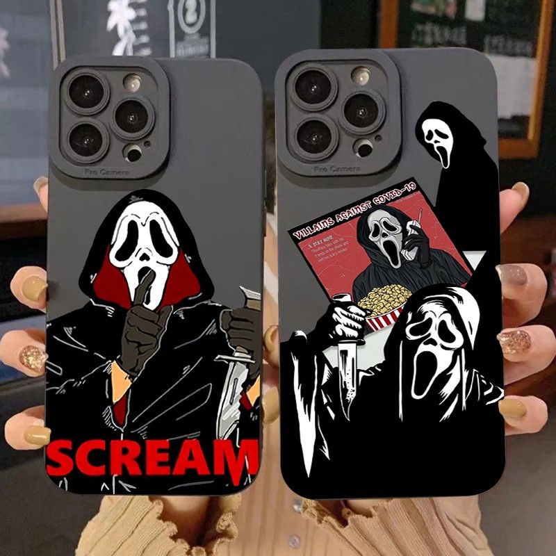 Capa De Celular Para Samsung Galaxy A54 A34 A13 A23 A15 A05 A05S A35 A14 A33 A53 A55 A52 A32 A52S A72 A73 Horror Grito Fantasma Rosto Anjo Olho De Silicone Flexível