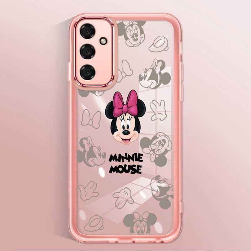 Samsung Galaxy M35 5G M 35 Cartoon Transparente Minnie Frosted Silicon TPU Caixa De Borracha Com Cobertura Total Da Lente