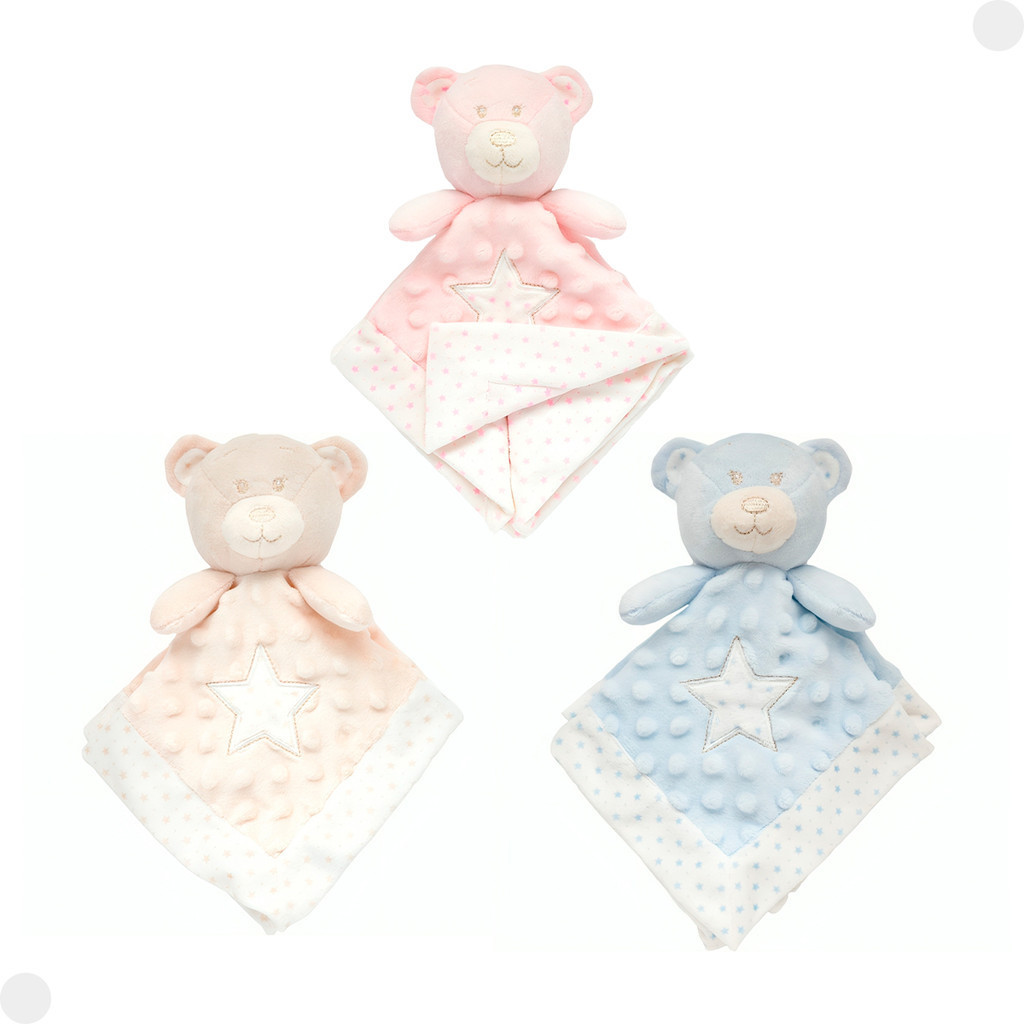 Naninha Sono Estrelado Ursinho Azul Rosa Bege 18074 - Buba em Oferta na Shopee