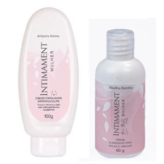 Kit Creme Clareador + Creme Esfoliante Anti Foliculite Intimament Mulher Abelha Rainha em Oferta na Shopee