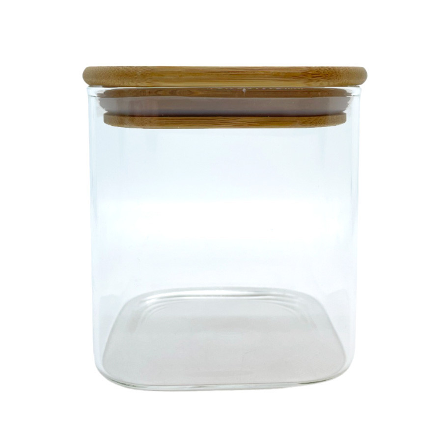 Pote de Vidro Hermético com Tampa de Bambu - 10x10cm - 675ml - 1 unidade - Rizzo em Oferta na Shopee