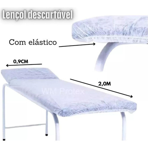 Detalhes do Lençol Descartável Maca Tnt Hospitalar 2,00x0,90 10 Unidades