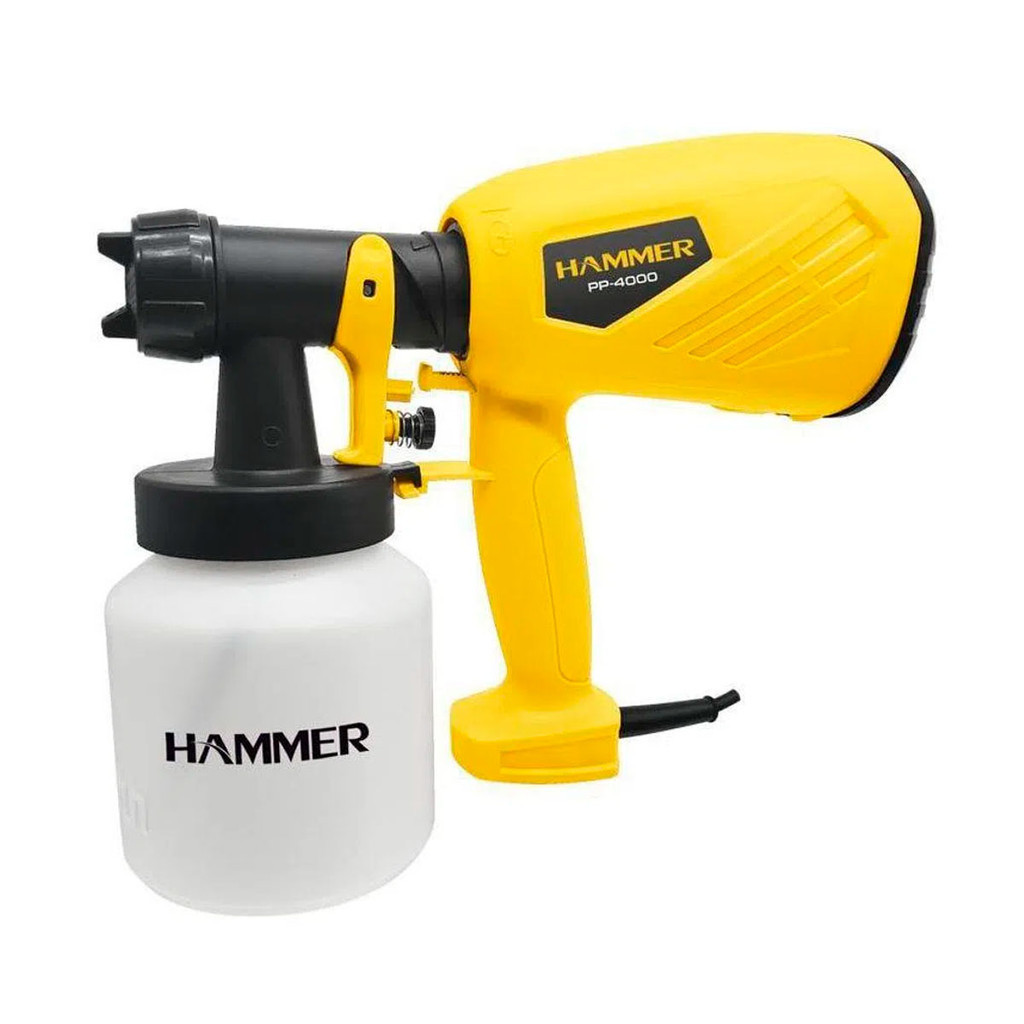 Pistola Pintura Elétrica Hammer GYPP-4000 127v Pulverizadora Turbina Interna 400w Reservatório 500ml Profissional